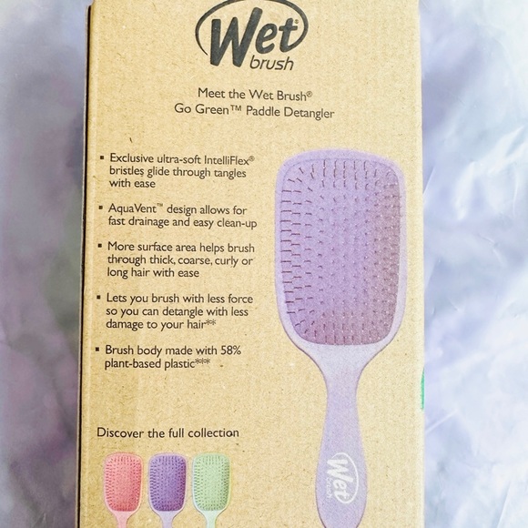 WETBrush Paddle Lavender Detangler for Curly Thick or Long NWT 11.22” x 3.25” - Picture 2 of 7